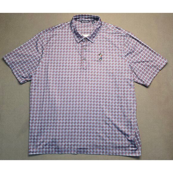 Cutter & Buck Disney Polo Shirt Mens 2XL Blue Performance Button Golf Mickey - Picture 2 of 8